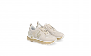 Liu Jo sneakers in pelle colore milk/gold