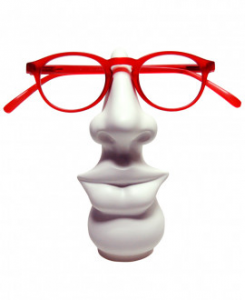 Eyeglasses desk holder La Femme in white matt resin