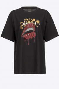 SHOPPING ON LINE PINKO  T-SHIRT PINKO KISS SHINY MANTOVA PREVIEW NEW COLLECTION WOMEN'S SPRING SUMMER 2022