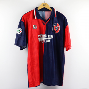1998-99 Cagliari Maglia Home #27 Mazzeo Match Worn Biemme XL