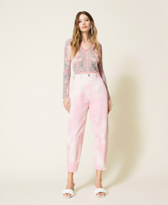 SHOPPING ON LINE TWINSET MILANO PANTALONI A VITA ALTA IN BULL NEW COLLECTION PREVIEW SPRING SUMMER 2022