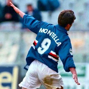 1997-98 Sampdoria #9 Montella Maglia Asics Daewoo