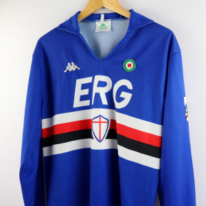 1989-90 Sampdoria Maglia Kappa Erg Home XL