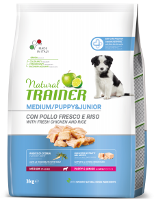 Natural Trainer  secco cane  Puppy & Junior Medium Pollo Fresco  2kg