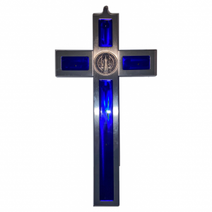 Wall Aluminium Crucifix Enameled Blue or Red 