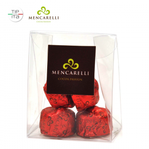 Baci artigianali con cuore di Gianduia e Nocciole ricoperto con Cioccolato Fondente 60% - 4 pezzi