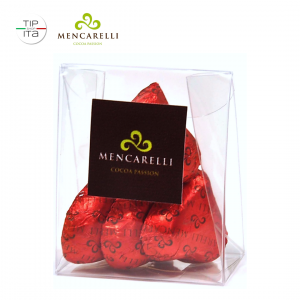 Cuori artigianali con cuore di Gianduia ricoperto con Cioccolato Fondente 60% - 4 pezzi