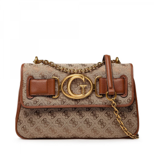 TRACOLLA GUESS IN TESSUTO AILEEN 4G LOGO HWAILE P1444 COGNAC