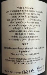 Vino di Visciola - Il Rubino del Duca - Antica ricetta tradizionale Marchigiana - 50cl