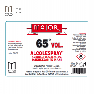 Alcolespray - Disinfrettante tascabile edibile a base di Alcool Etilico, per mani e cibi! - 100ml