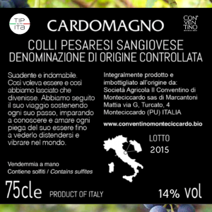 Cardomagno - DOC Sangiovese Colli Pesaresi Riserva 2015 - Vino Rosso - 75cl