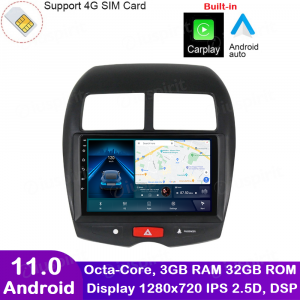 ANDROID autoradio navigatore per Mitsubishi ASX Peugeot 4008 Citroen C4 Aircross CarPlay Android Auto GPS USB WI-FI Bluetooth 4G LTE