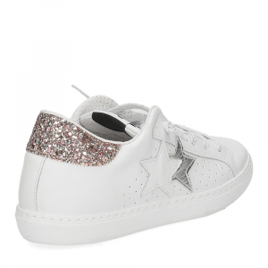 2Star sneaker low bianco argento oro rosa-5