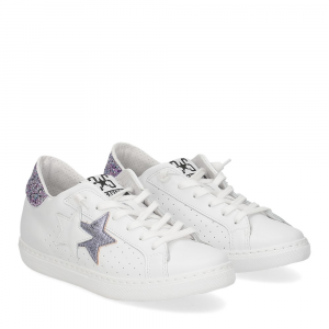 2Star sneaker low bianco viola