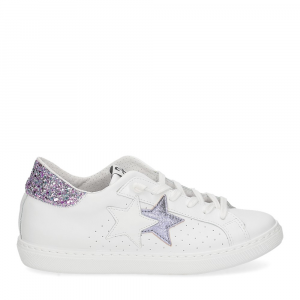 2Star sneaker low bianco viola-2