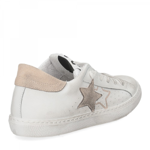 2Star sneaker low bianco rosa antico-5