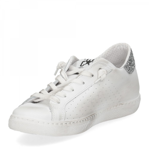 2Star sneaker low bianco glitter argento-4