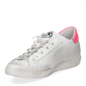 2Star sneaker low bianco fuxia fluo-4