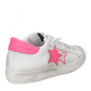 2Star sneaker low bianco fuxia fluo-5