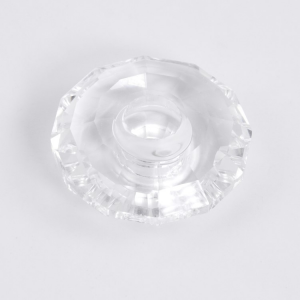 Sfera in cristallo molato e sfaccettato colore puro Ø50 mm h19 mm foro Ø14 mm passante