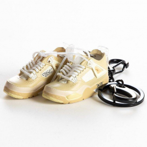 Air Jordan 4 Off White portachiavi mini sneakers 3D da collezione | Blacksheep STore