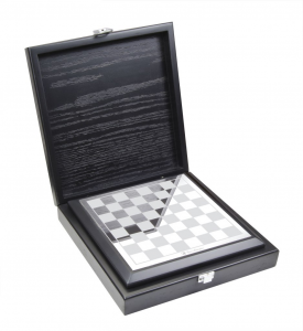 Scacchi style lux box legno in silver plated