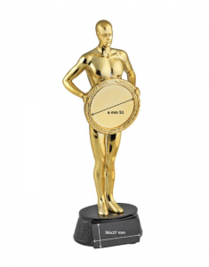 Premio statuetta in resina colore oro