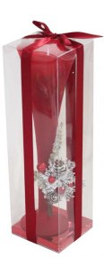 Portacandela natalizio bicchiere flute rosso