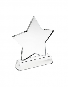 Trofeo stella in vetro