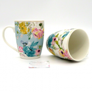 Tazze mug porcellana Paradise fiori 2pz scatola regalo