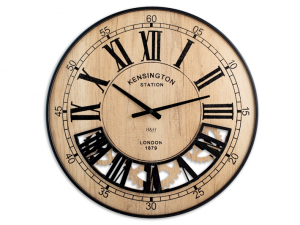 H&H orologio parete legno metallo cm60
