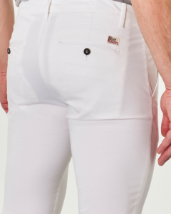 Pantalone chino New Rolf bianco in gabardina di cotone stretch