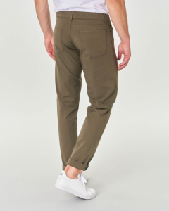 Pantalone cinque tasche 370 verde militare in leggero cotone stretch