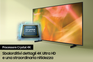 Samsung Series 8 TV Crystal UHD 4K 50” UE50AU8070 Smart TV Wi-Fi Black  - T2 MAIN10 - GARANZIA ITALIA