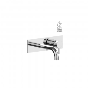 Wall-mounted mixer with rectangular plate and spout L.175 mm Pepe XL Frattini