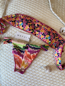 Bikini fascia e slip brasiliano fusciacca regolabile Silver Lake Me Fui TAGLIA M, L, LG