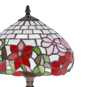 Lampada Tiffany da tavolo con fiori