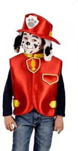 Costume Carnevale Cucciolo Pompiere E Casacca 4-7 Anni