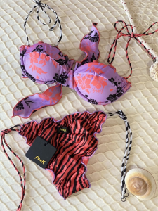 Bikini reggiseno e slip laccetti brasiliano regolabile Frou frou Sounding Effek