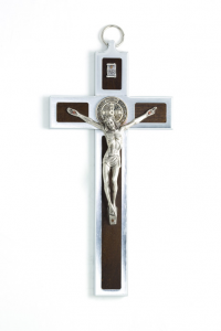 Wall Aluminium  Crucifix with Wood insert