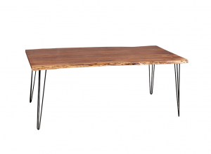 Tavolo Natural 200 - Tavolo in legno massello di Acacia con bordi irregolari, colore naturale. Dimensioni: cm 200 x 100 x 78 h.