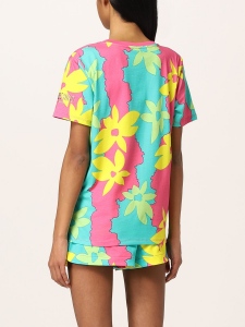 T-shirt con stampa fiori moschino swim 