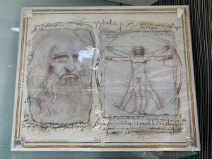 Quadro Acca in legno omaggio Leonardo da Vinci Uomo Vitruvio cod. QD.81 LD