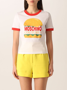 T-shirt con stampa Hamburger moschino couture 
