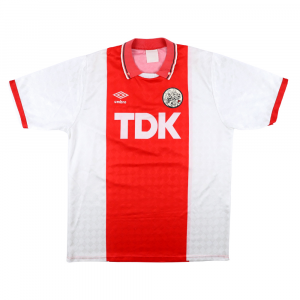 1989-91 Ajax Maglia Umbro Tdk Home 