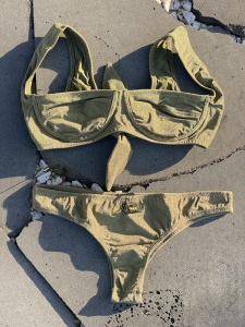 Bikini reggiseno e slip fisso brasiliano Verde Militare Effek TAGLIA S