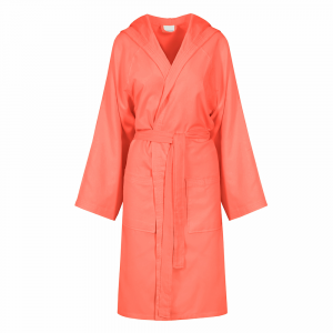 Microfiber bathrobe with hood Bassetti TIME UNISEX - Orange 1921.