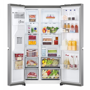 LG ELECTRONICS - GSLV71PZTM - Tipologia di frigorifero: Side by side-Sistema di raffreddamento: No frost-Tipo di Ripiani: Cristallo/Vetro-