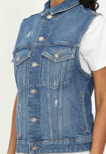 SHOPPING ON LINE PINKO GILET JEANS CON STRASS GOLOSA NEW COLLECTION WOMEN'S SPRING SUMMER 2022