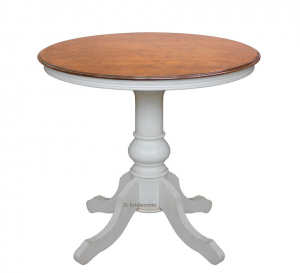 Tavolino rotondo diametro 80 cm bicolore bianco
